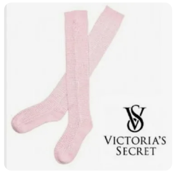 Victoria's Secret Accessories - VICTORIA'S SECRET PALE PINK SEQUIN 😍 KNEE SOCKS